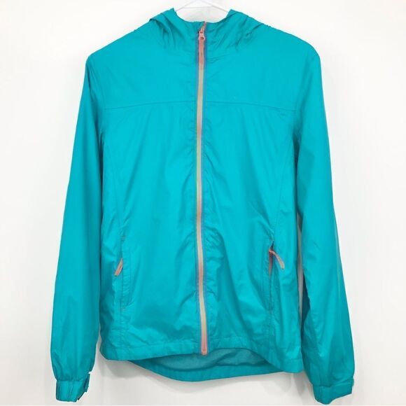 Mountain Warehouse Torrent Teal Zip Up Lightweight Waterproof Hooded Jacket - Picture 2 of 13